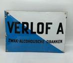Origineel bol Emaille Bord Verlof A zwak  Alcoholische Drank, Verzenden
