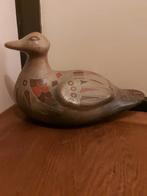 Grote handbeschilderde aardewerken eend, Ophalen of Verzenden