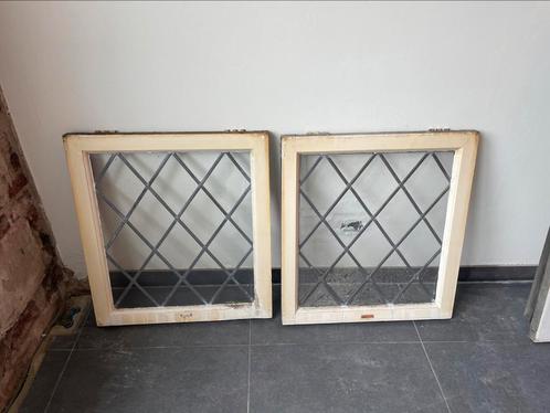 5x glas en lood ramen glas in lood alleen ophalen, Doe-het-zelf en Verbouw, Kozijnen en Schuifpuien, Gebruikt, Raamkozijn, Hout