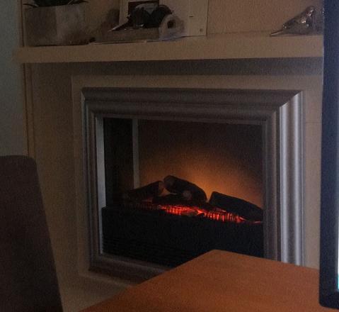 Electrische haard met witte mdf ombouw., Huis en Inrichting, Haarden, Zo goed als nieuw, Elektrische haard, Ophalen of Verzenden