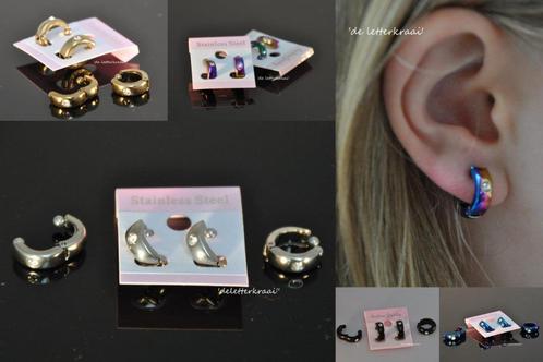 Magnetische oorbellen RINGETJEoa zilverkleur met  strass, Sieraden, Tassen en Uiterlijk, Oorbellen, Verzenden