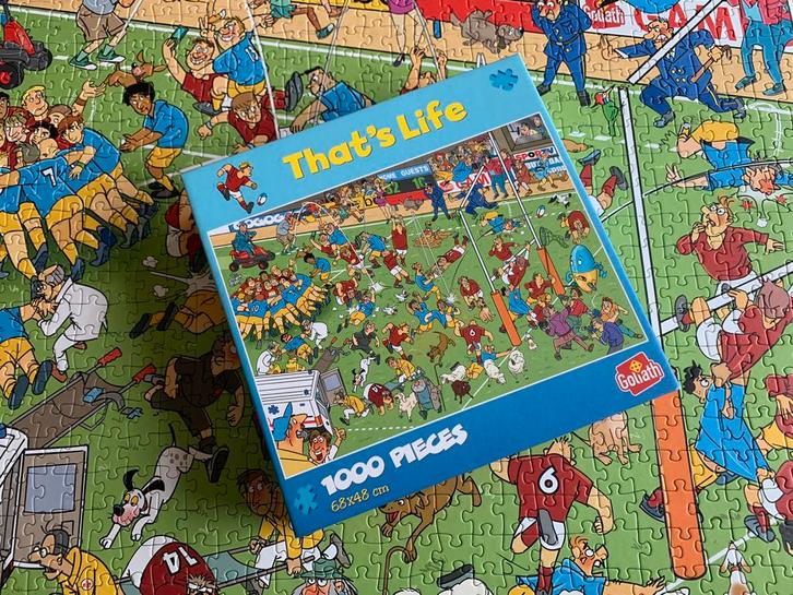 That’s Life puzzel : Rugby ~ 1000 stukjes, Hobby en Vrije tijd, Denksport en Puzzels, Zo goed als nieuw, Legpuzzel, 500 t/m 1500 stukjes