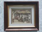 ANTON PIECK - 2x 3D schilderij 28x24 cm in prachtige lijst, Ophalen of Verzenden