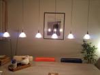 Hanglamp  met 6 glazen kelkjes, Ophalen, 50 tot 75 cm, Zo goed als nieuw, Glas