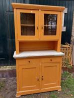 Oude brocante grenen buffetkast vitrinekast vitrine keukenka, Huis en Inrichting, 100 tot 150 cm, N, Ophalen of Verzenden, N