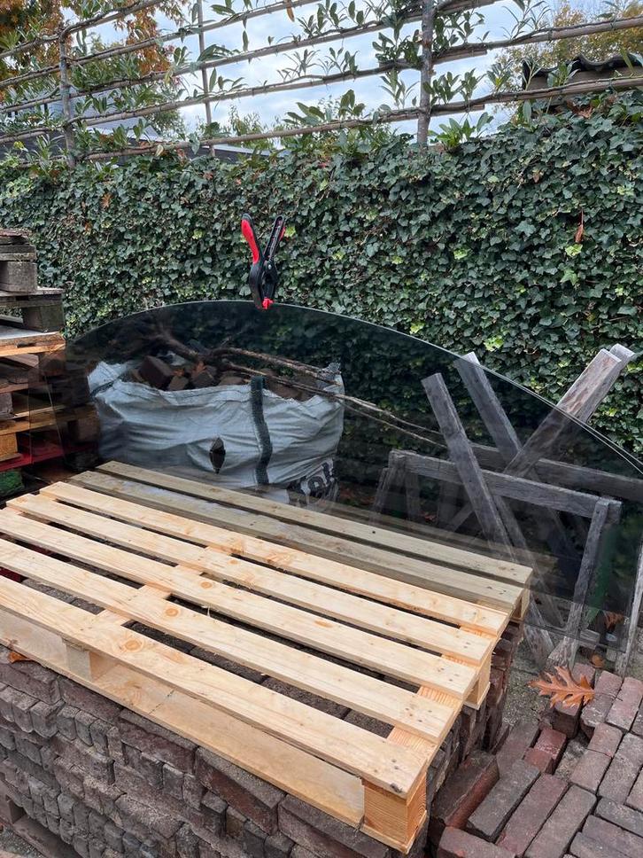 2x Windscherm Veiligheidsglas - 192cm breed, Doe-het-zelf en Verbouw, Glas en Ramen, Gebruikt, Glasplaat, Minder dan 80 cm, 160 cm of meer