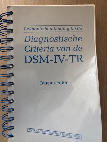 DSM-IV-TR Diagnostische Criteria - Bureau Editie beschikbaar voor biedingen