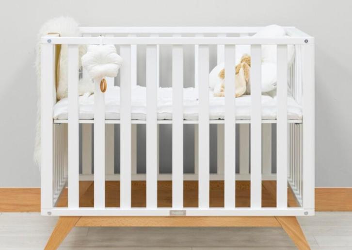 Bopita box Lynn wit/naturel, Kinderen en Baby's, Boxen, Gebruikt, Rechthoekig, In hoogte verstelbaar, Boxkleed, Ophalen