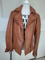 Leren korte jas v Dekker maat 36, Kleding | Dames, Ophalen of Verzenden, Zo goed als nieuw, Maat 36 (S), Bruin