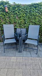 Vier standenstoelen met gratis bistrotafel, Ophalen, Gebruikt, Aluminium
