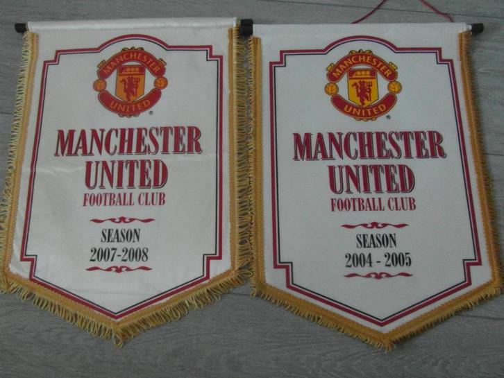 voetbal vanen 31 x manchester united jaren meeste 60 70 80, Verzamelen, Sportartikelen en Voetbal, Gebruikt, Vaantje of Sjaal