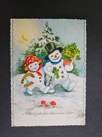 Oude Duitse nieuwjaarskaart met sneeuwpoppen, Verzenden, 1960 tot 1980, Gelopen, Duitsland