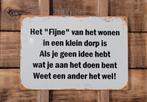 Wonen in een klein dorp reclamebord van metaal wandbord deco, Info@deconoord.nl, Deco Noord, Nieuw, Ophalen of Verzenden