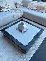 Salontafel vierkant rvs en hout 90 x 90 cm, Huis en Inrichting, Tafels | Salontafels, Ophalen, Tables by Leon, Info@tablesbyleon.nl