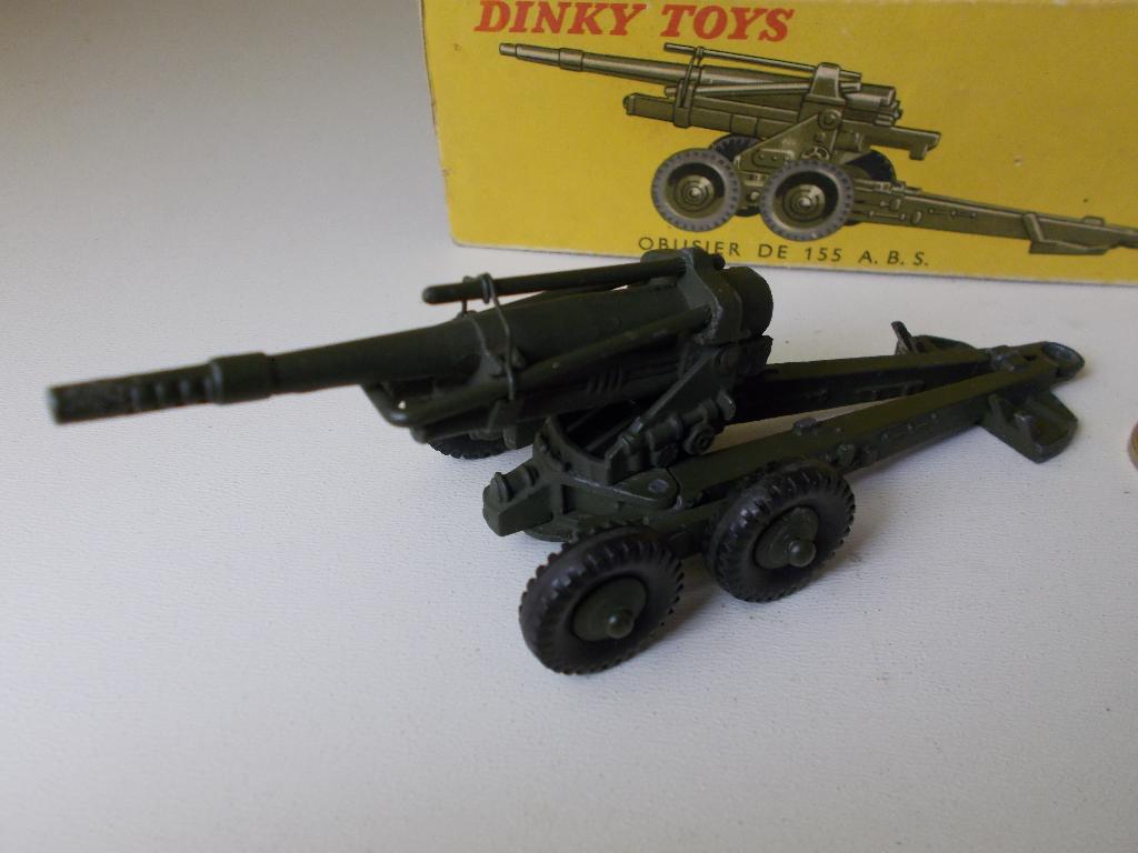 1955 Dinky Toys 80E OBUSIER DE 155 A.B.S. + ORIG.DOOSJE! (G), Ophalen of Verzenden, Zo goed als nieuw, Overige typen, Dinky Toys