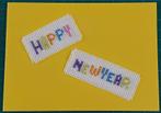 kaart met geborduurd "happy newyear" (1674), Ophalen of Verzenden, Nieuw, Overige thema's