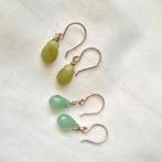 Oorbellen groen hangers jade aventurijn natuursteen, Sieraden, Tassen en Uiterlijk, Oorbellen, Ophalen of Verzenden, Gebruikt