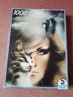 Schmidt puzzel meisje met kat 1000 stukjes, Ophalen, 500 t/m 1500 stukjes, Gebruikt, Legpuzzel