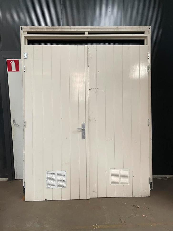 Dubbele deur, Doe-het-zelf en Verbouw, Kozijnen en Schuifpuien, Zo goed als nieuw, Deurkozijn, Hout, 225 cm of meer, 225 cm of meer