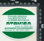 Sticker: Atomica - Drijvende afdekki8ng voor mestputten en r, Verzamelen, Stickers, Overige typen, Ophalen of Verzenden, Zo goed als nieuw