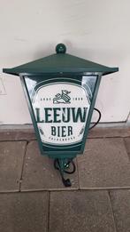 Leeuw bier lamp lantaarn gevellamp buitenlamp, Verzamelen, Gebruikt, Ophalen of Verzenden, Lichtbak of (neon) lamp