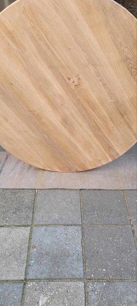 massief eiken tafelblad, Huis en Inrichting, Tafelonderdelen, Zo goed als nieuw, 100 tot 150 cm, 100 tot 150 cm, Rond, Eikenhout