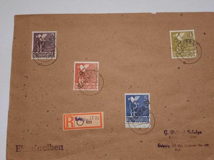 Duitsland Algemene Uitgaven Sovjetzone brief met lla,b,c,d, Postzegels en Munten, Postzegels | Europa | Duitsland, Ophalen of Verzenden