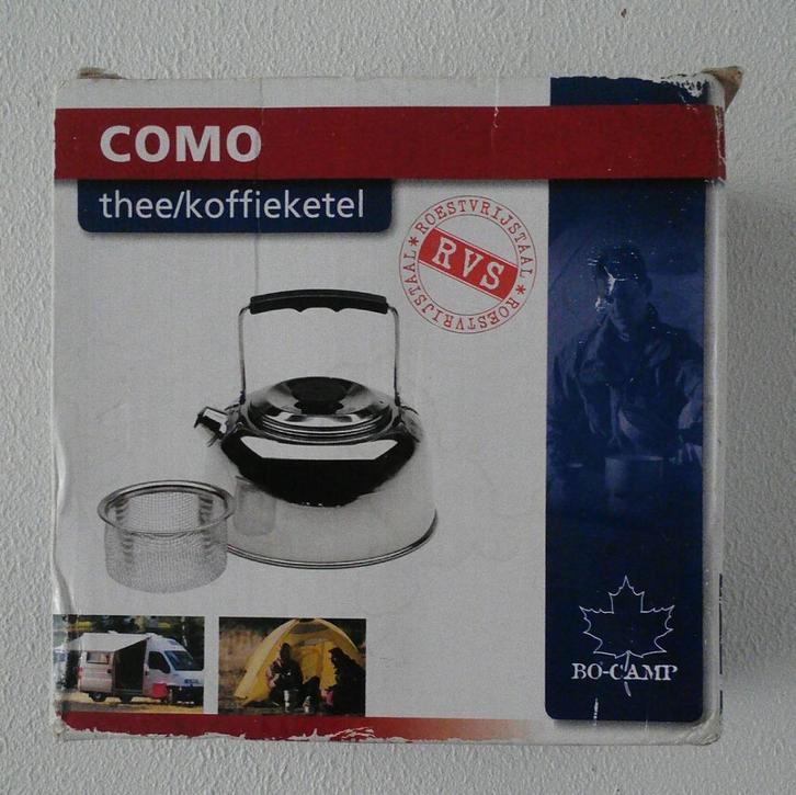 Bo-Camp Como RVS waterketel met theezeef, Caravans en Kamperen, Kampeeraccessoires, Zo goed als nieuw, Ophalen of Verzenden