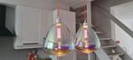 2 Holografische Hanglampen Kwantum, Huis en Inrichting, Ophalen of Verzenden, Modern, Minder dan 50 cm, Glas