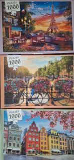Puzzels 3x1000 stukjes, Ophalen of Verzenden, Minder dan 500 stukjes, Zo goed als nieuw