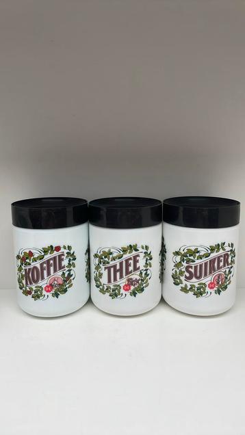 Vintage set van 3 voorraadpotten Douwe egberts beschikbaar voor biedingen