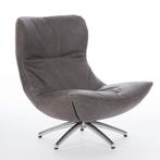 Twee leren draaifauteuils + hocker, Huis en Inrichting, Fauteuils, Ophalen, Gebruikt, 50 tot 75 cm, Leer