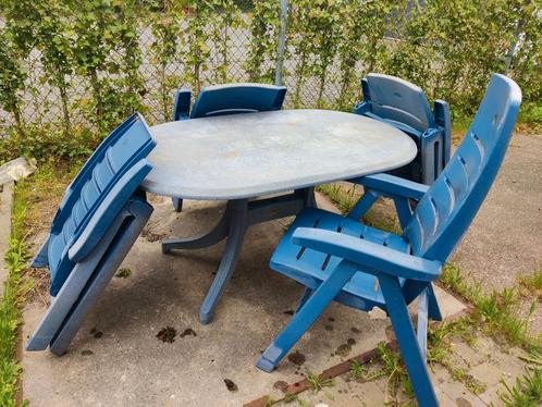 Hartman prestige topserie, Tuin en Terras, Tuinsets en Loungesets, Gebruikt, Tuinset, Kunststof, 4 zitplaatsen, Eettafel, Ophalen