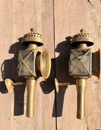 Antieke Koperen Koetslampen - Set van 2, Antiek en Kunst, Antiek | Lampen, Ophalen of Verzenden