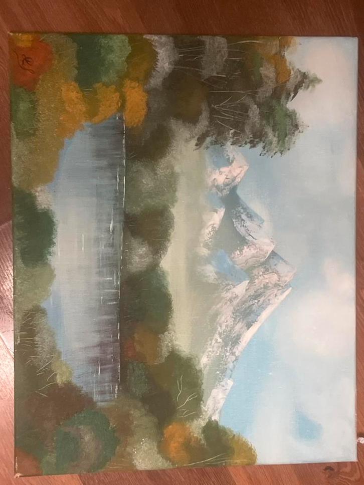 Rustgevend schilderij met landschap, Antiek en Kunst, Kunst | Schilderijen | Klassiek, Ophalen