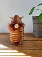 Vintage viking in teak hout met 6 onderleggers, Deens design, Ophalen of Verzenden, Huis en Inrichting