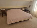 Ubica boxspring tweepersoons bed., Ophalen, Overige materialen, Gebruikt, Beige