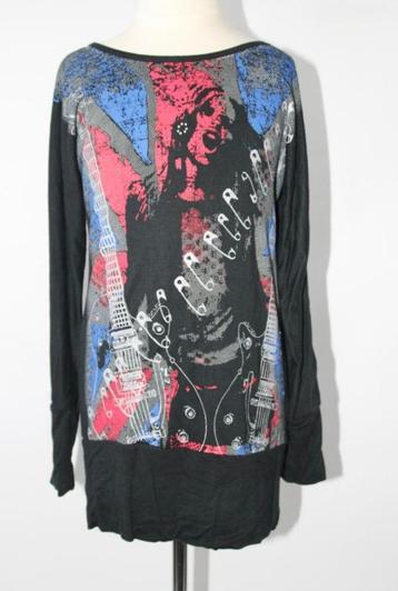 ZWARTE longsleeve met blingbling print 140 in ~nieuw~~ staat beschikbaar voor biedingen