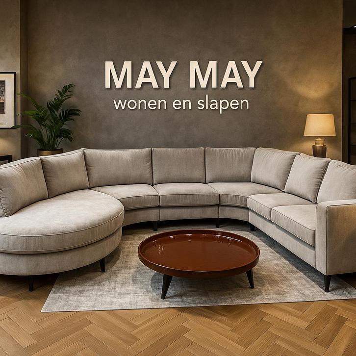 Hoekbank XL 390x252 Grijs/Taupe Direct/Leverbaar E-7282, Huis en Inrichting, Banken | Bankstellen, Nieuw, Hoekbank, Vierpersoons of meer