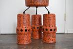 Fat lava lamp oranje 3 kelken - lampen vintage spage age, Ophalen, Gebruikt, Jaren 60, Minder dan 50 cm