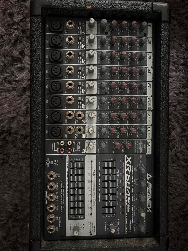 Peavey XR 684 Mengpaneel, Muziek en Instrumenten, Mengpanelen, Gebruikt, 5 tot 10 kanalen, Microfooningang, Ophalen
