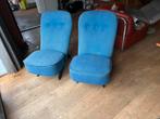2 Artifort Congo stoelen Theo Ruth blauw Dutch design €1150, Hout, Gebruikt, Ophalen of Verzenden, 50 tot 75 cm