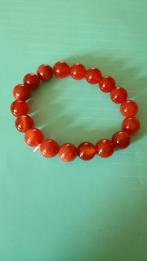 Armband met stenen 100% carneool, Nieuw, Oranje, Ophalen of Verzenden, Elastiek