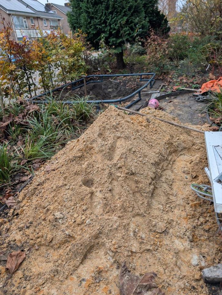 Wit/Geel Ophoogzand, 1 kuub uit de voortuin., Tuin en Terras, Zand, Nieuw, Ophoogzand, Ophalen