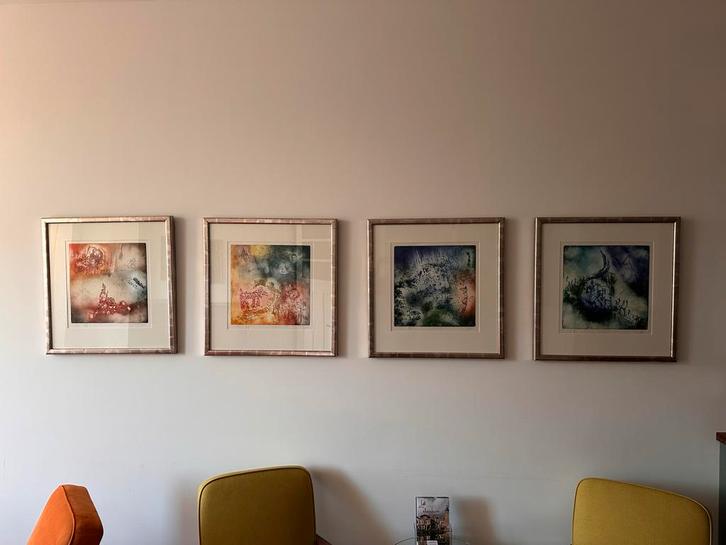 Ad Arma Schilderij met Zilveren Lijst, Huis en Inrichting, Woonaccessoires | Lijsten, Gebruikt, 50 tot 75 cm, Metaal of Aluminium