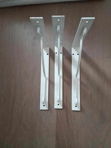 Zgan landelijke Metalen witte Muur plankdragers 3 stuks beschikbaar voor biedingen