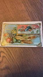 Thanksgiving.Gedekte tafel,fruit,maïskolven,goudopdruk,relie, Ophalen of Verzenden, Voor 1920, Gelopen, Overige thema's