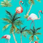 1 rol esta behang flamingo poster. 158609., Ophalen of Verzenden, Minder dan 10 m²