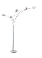 Vloerlamp chroom 5 lichts met koepelkappen, Huis en Inrichting, Lampen | Vloerlampen, Ophalen, Zo goed als nieuw, 150 tot 200 cm