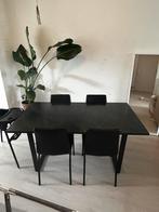 Set van eettafel met 4 stoelen, goede staat, Ophalen, 100 tot 150 cm, Zo goed als nieuw, Vijf personen of meer